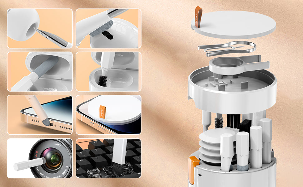 20 in 1 Multifunctional Cleaner Kit for Airpods, Keyboard, Earbuds, Camera, Cellphones specker.