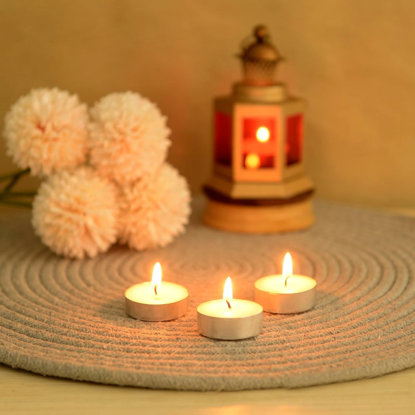 Wax Tealight Candles, 3-Hour Burn Time, Smokeless for Diwali and any occasion