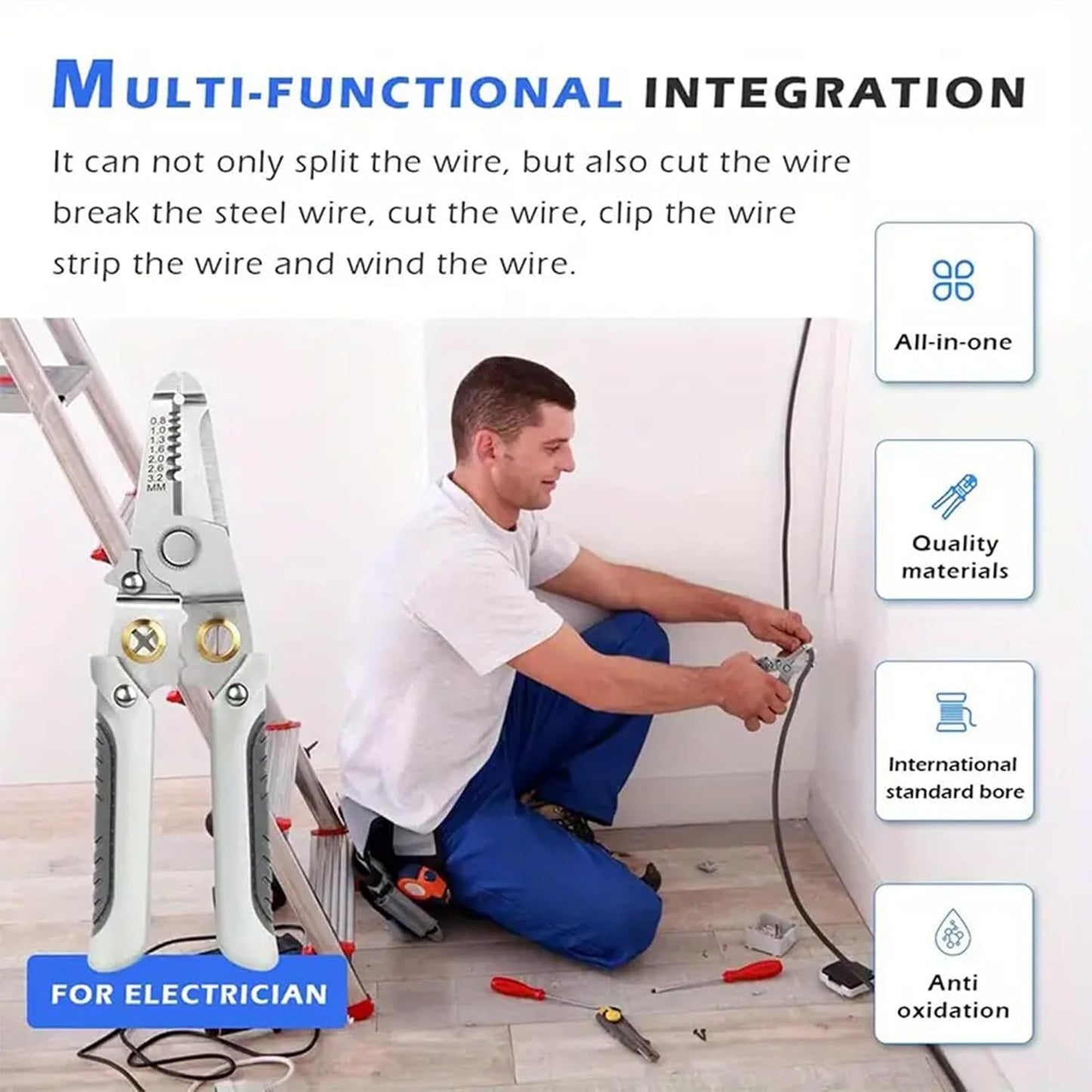 10 in 1 Cable Looping, Splitting, Cutting Pliers Wire Strippers
