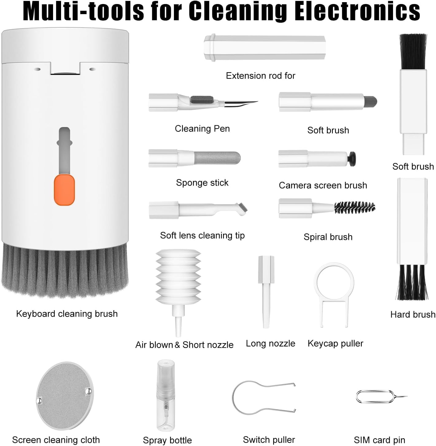 20 in 1 Multifunctional Cleaner Kit for Airpods, Keyboard, Earbuds, Camera, Cellphones specker.