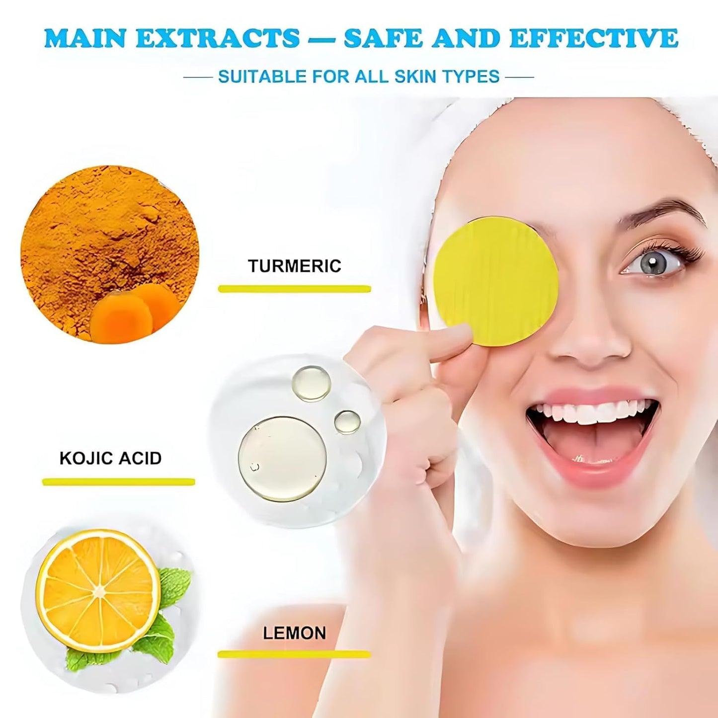 Turmeric Kojic Acid Pads - for leave your skin glowing and fresh.